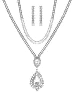 Load image into Gallery viewer, Crystal Dangle Tear Choker And Necklace Set