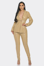 Load image into Gallery viewer, Pu Leather Zipper Pant Set