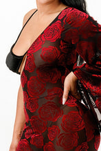 Load image into Gallery viewer, Velvet Flocking Jumpsuit/bell Sleeve