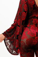 Load image into Gallery viewer, Velvet Flocking Jumpsuit/bell Sleeve