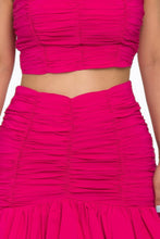 Load image into Gallery viewer, Ruffle Ruched Mini Skirt Set