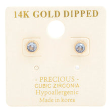 Load image into Gallery viewer, 14k Gold Dipped Cz Round Earring