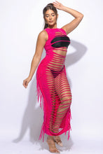 Load image into Gallery viewer, Fringe Cut Out Maxi Dress