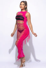 Load image into Gallery viewer, Fringe Cut Out Maxi Dress