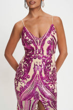 Load image into Gallery viewer, Spaghetti Strap Art Deco Sequins Maxi Dress