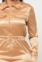 Load image into Gallery viewer, Front Zipper Pockets Top And Pants Jumpsuit
