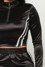Load image into Gallery viewer, Front Zip Up Stripes Detail Jacket And Pants Set