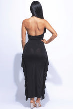 Load image into Gallery viewer, Cowl Halter Ruffled Skirt Set
