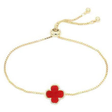 Load image into Gallery viewer, Metal Clover Charm Adjustable Bracelet
