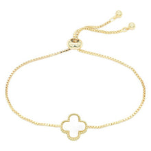 Load image into Gallery viewer, Metal Clover Charm Adjustable Bracelet
