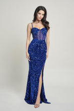 Load image into Gallery viewer, Cecily Teddy Velvet Corset Maxi Dress
