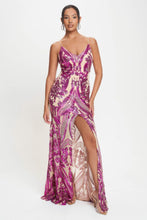 Load image into Gallery viewer, Spaghetti Strap Art Deco Sequins Maxi Dress
