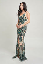 Load image into Gallery viewer, Spaghetti Strap Art Deco Sequins Maxi Dress
