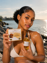 Load image into Gallery viewer, Lightening Body Oil + Papaya Skin Lightening Soap Bundle
