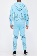 Load image into Gallery viewer, Flame Fire Chenille Hoodie Sweat Set
