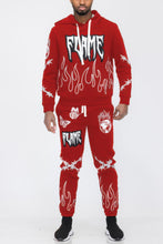 Load image into Gallery viewer, Flame Fire Chenille Hoodie Sweat Set
