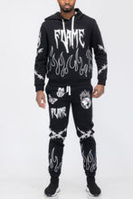 Load image into Gallery viewer, Flame Fire Chenille Hoodie Sweat Set
