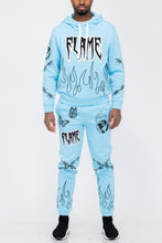 Load image into Gallery viewer, Flame Fire Chenille Hoodie Sweat Set
