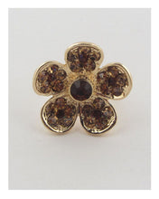 Load image into Gallery viewer, Flower rhinestone adjustable ring
