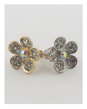 Load image into Gallery viewer, Flower rhinestone adjustable ring
