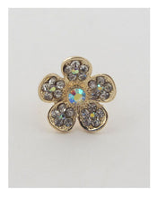 Load image into Gallery viewer, Flower rhinestone adjustable ring
