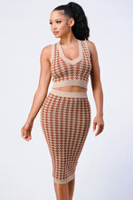 Load image into Gallery viewer, Luxe Gingham Rib Knit Top And Skirt Sets
