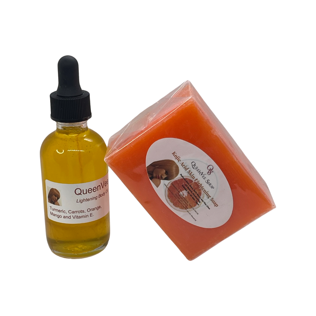 Lightening Body Oil + Kojic Acid Skin Lightening Soap Bundle